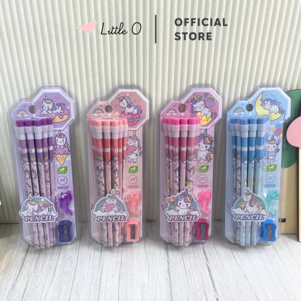 

Sekarang Puas 14in1 Set Pensil Unicorn Astronot Space Cars Set Stationary Pensil Paket Goodiebag Back To School