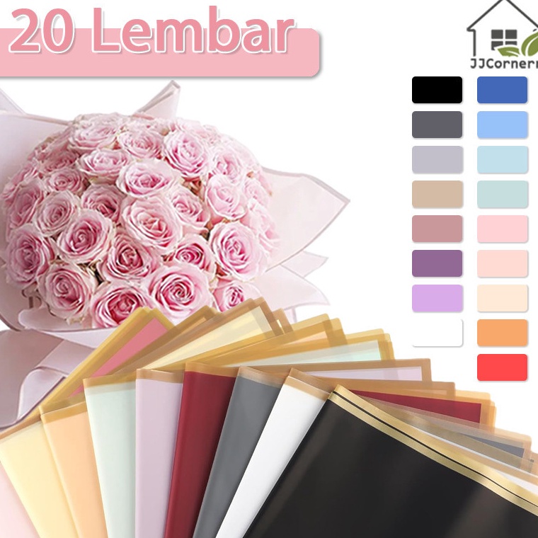 

Diskon Terpopuler 2Pcs Flower Wrapping Gold Line Cellophane Waterproof Kertas Bunga Pembungkus Bunga Kertas Buket