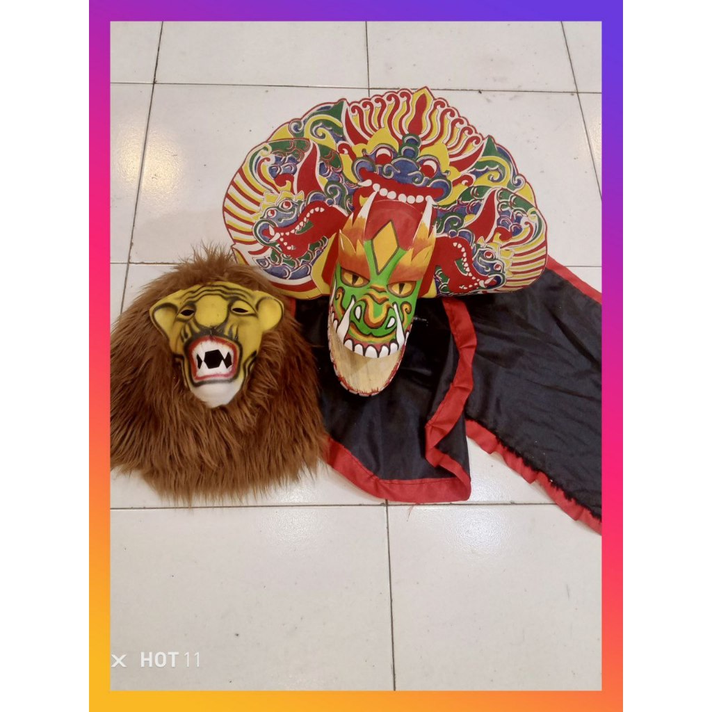 Setelan Anak Barongan 3 tahun Caplokan Devil Topeng Macan Macanan - Mainan Bantengan Barongsay Jaran