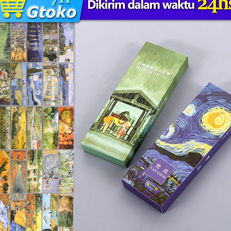 

KP8 Pembatas Buku Kes Paper Bookmark Penanda Buku Van Gogh Miyazaki Hayao 3PcsSet