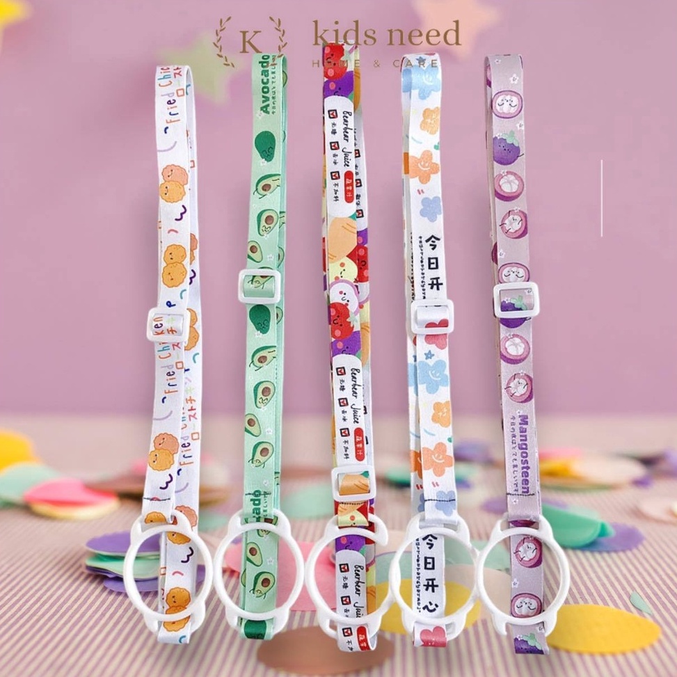 RealPict Tali Botol Minum Tali botol panjang motif kartun importTali Strap Botol Minum Tupperware Mo