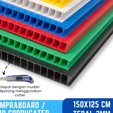 

Mega Kilat Impraboard PP Corrugated Infraboard Tebal 3mm Ukuran 15x125 cm