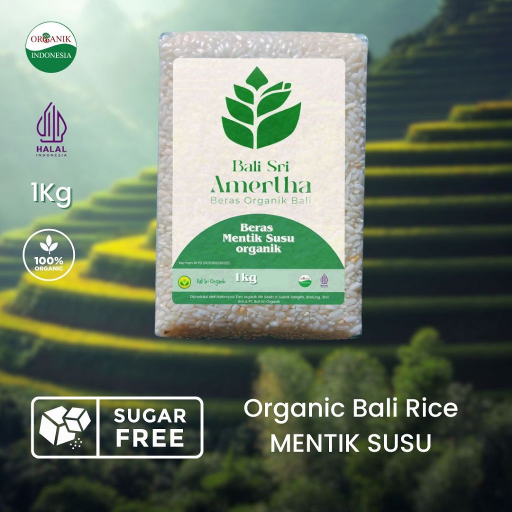 

beras organik menthik susu vacuum 1kg rendah Gula Mpasi