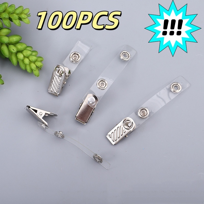 

Klip ID Logam 100PCS, Jepit ID Card, Jepit Buaya, Jepitan Besi, Jepitan Plastik untuk Panitia
