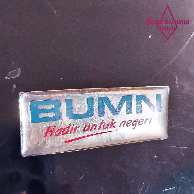 Pin Bros Logo BUMN Model Kotak Silver Pin BUMN Fiber - Mulyo Bersama