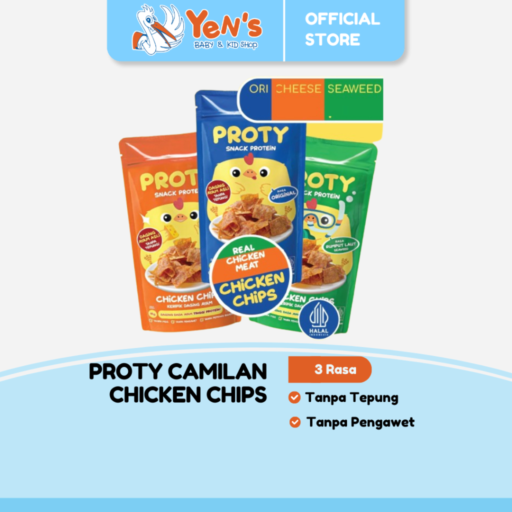

PROTY Camilan Chicken Chips Ori / Keju / RumputLaut - Snack Cemilan Berprotein