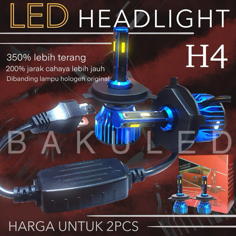 2Pcs Lampu Led Utama Mobil H4 40w Ayla Agya Sigra Calya