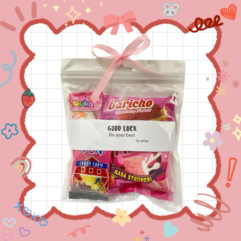 

[Min. 5pcs] Mini Gift Snack - Pink Valentine(14 x 17 cm) | Freebie Snack | Custom Notes | Valentine