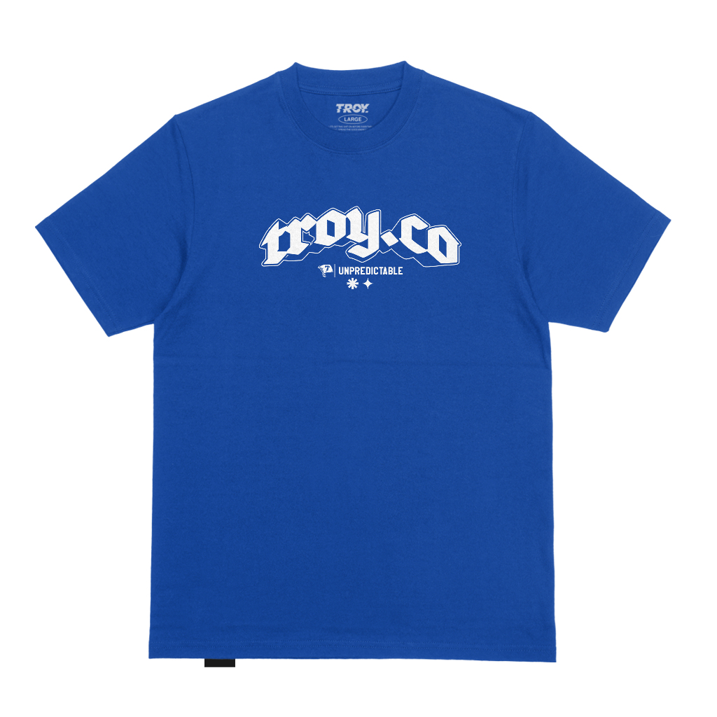 Troy Company Tshirt Royal Blue Unpredictable - Kaos Lengan Pendek Kaos Biru Benhur MTD 2787