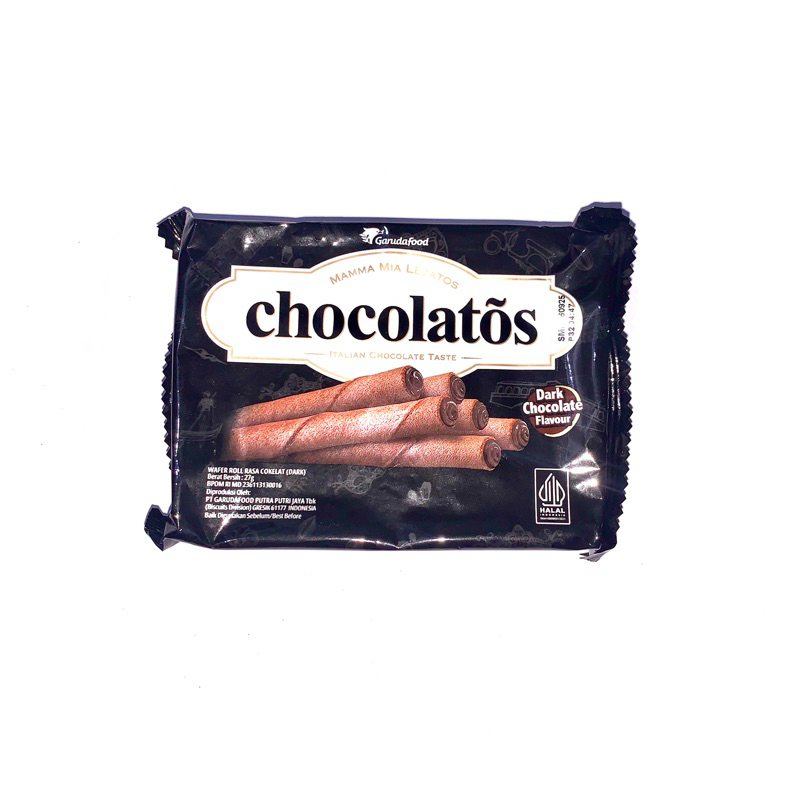 

CHOCOLATOS Wafer Roll Rasa Coklat (Dark) 27gr