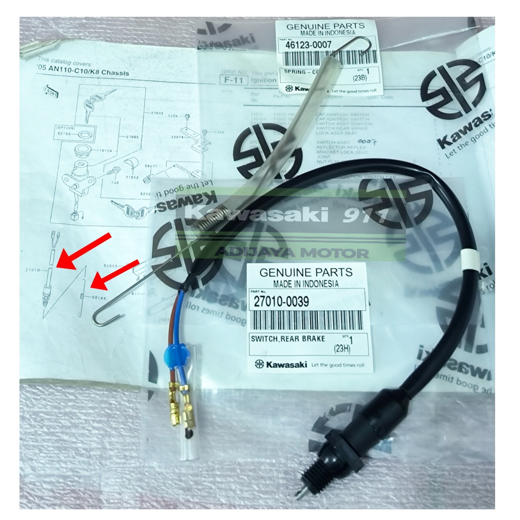 SWITCH REM BELAKANG SATU SET PER SWITCH REM KAWASAKI ZX130