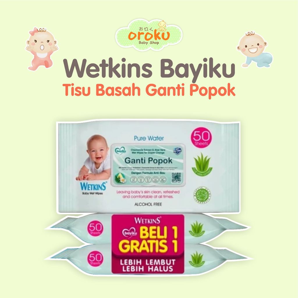 WETKINS GANTI POPOK BUY 1 GET 1 / TISU BASAH GANTI POPOK BAYI