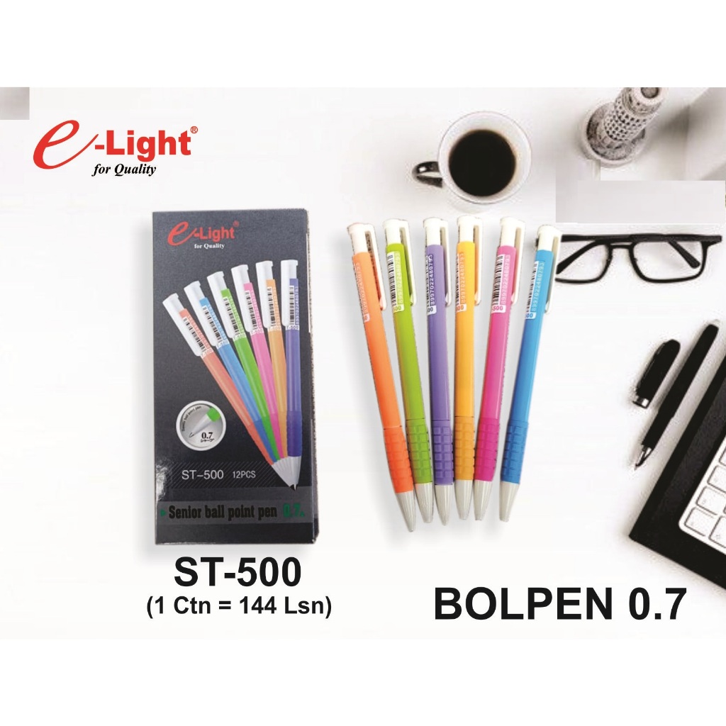 

BOLLPEN /ST-500/NCL/PULPEN/BOLPEN HITAM E-LIGTH ST-500