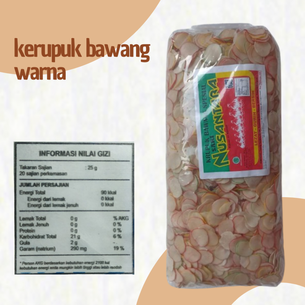 

Kerupuk Bawang Mentah Warna 1 Ball 4kg