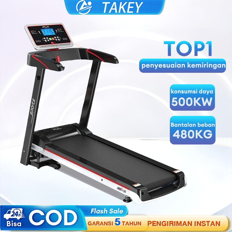 【TAKEY】Treadmill Elektrik A6 Motorized Treadmill Listrik Treadmill lipat  treadmill portable
