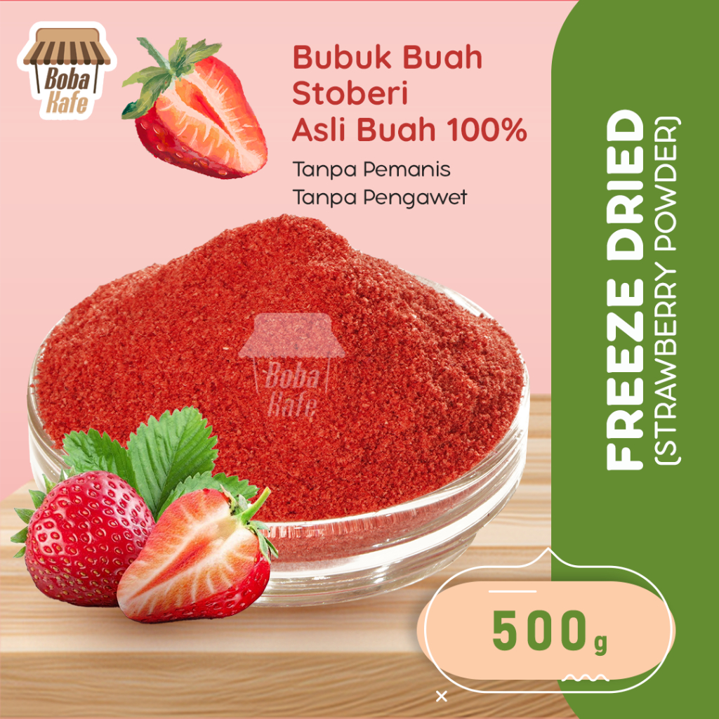 

FREEZE DRIED STRAWBERRY POWDER @500gr – BUBUK EKSTRAK BUAH STRAWBERRY ASLI