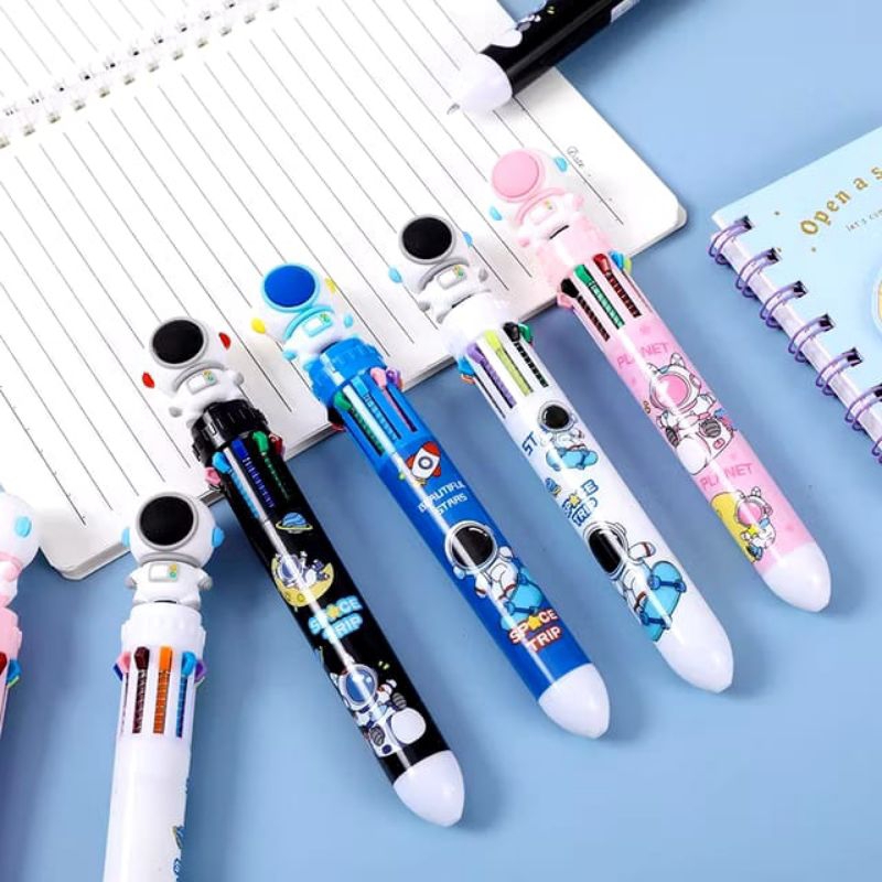 

Pulpen 10 Warna Ballpoint Karakter Lucu Astronot