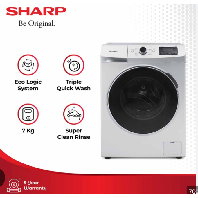 MESIN CUCI SHARP 1073 FRONT LOADING - 7KG