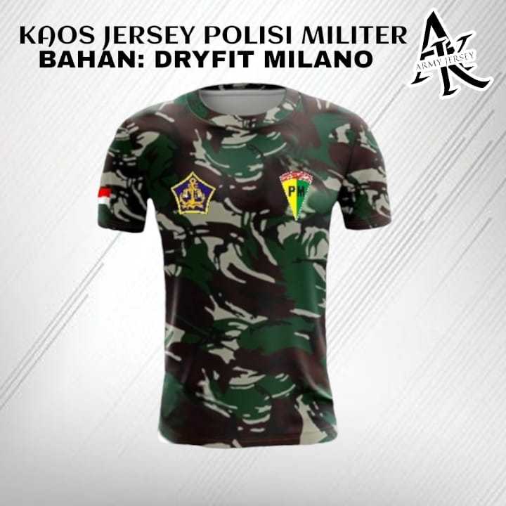 kaos oblong pm drayfit/Jersey kaos pdl loreng pm/polisi militer kaos oblong pm loreng kaos Daleman p