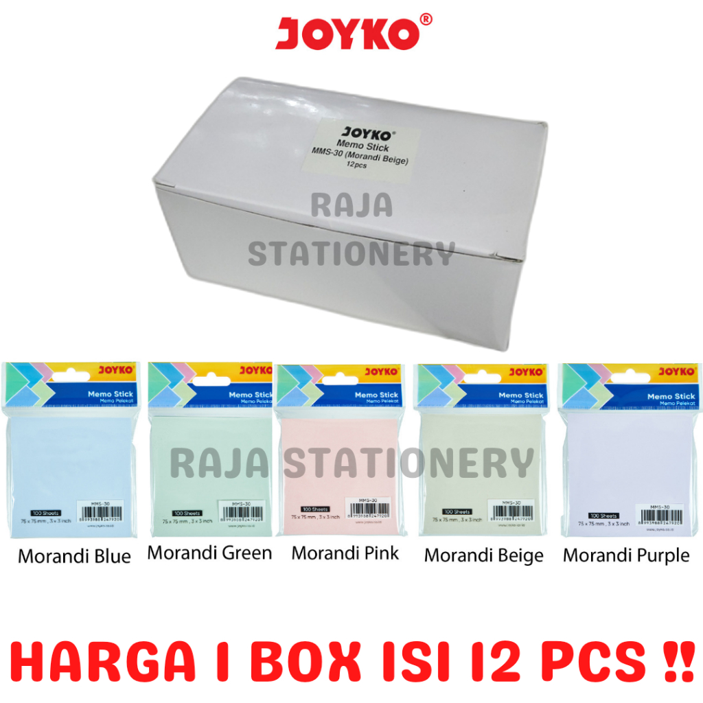 

JOYKO MEMO STICK 8CM STICKY NOTES KERTAS MEMO PASTEL MMS-30 LUSIN BOX [12PCS]