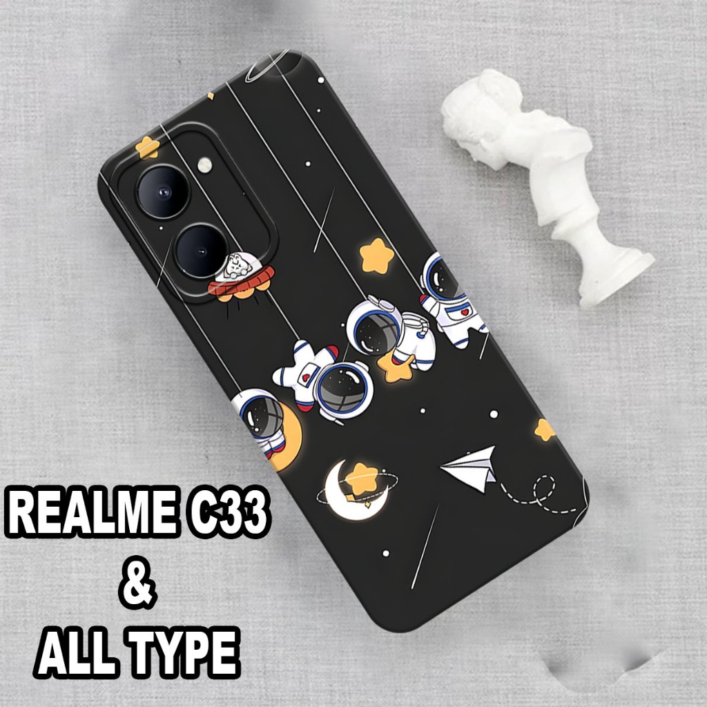 (GC15) Softcase karet Hp REALME C33 | Case Motif Gambar Astronot | Case REALME C33 Silikon Tpu Pro C