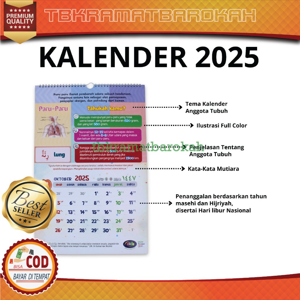 

Kalender Islami 2025 Kalender Anak Muslim Kertas Art Paper Pustaka Imam Syafii Calender 2025