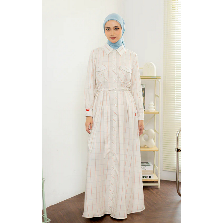 Dauky L Dress Plaid Rayon Gamis Motif Kotak - Kotak Bahan Rayon Neww