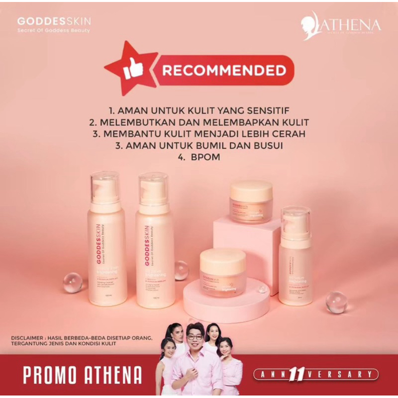 READEY PAKET BPOM Goddesskin by Athena - New GS+ Paket Brightening Series
