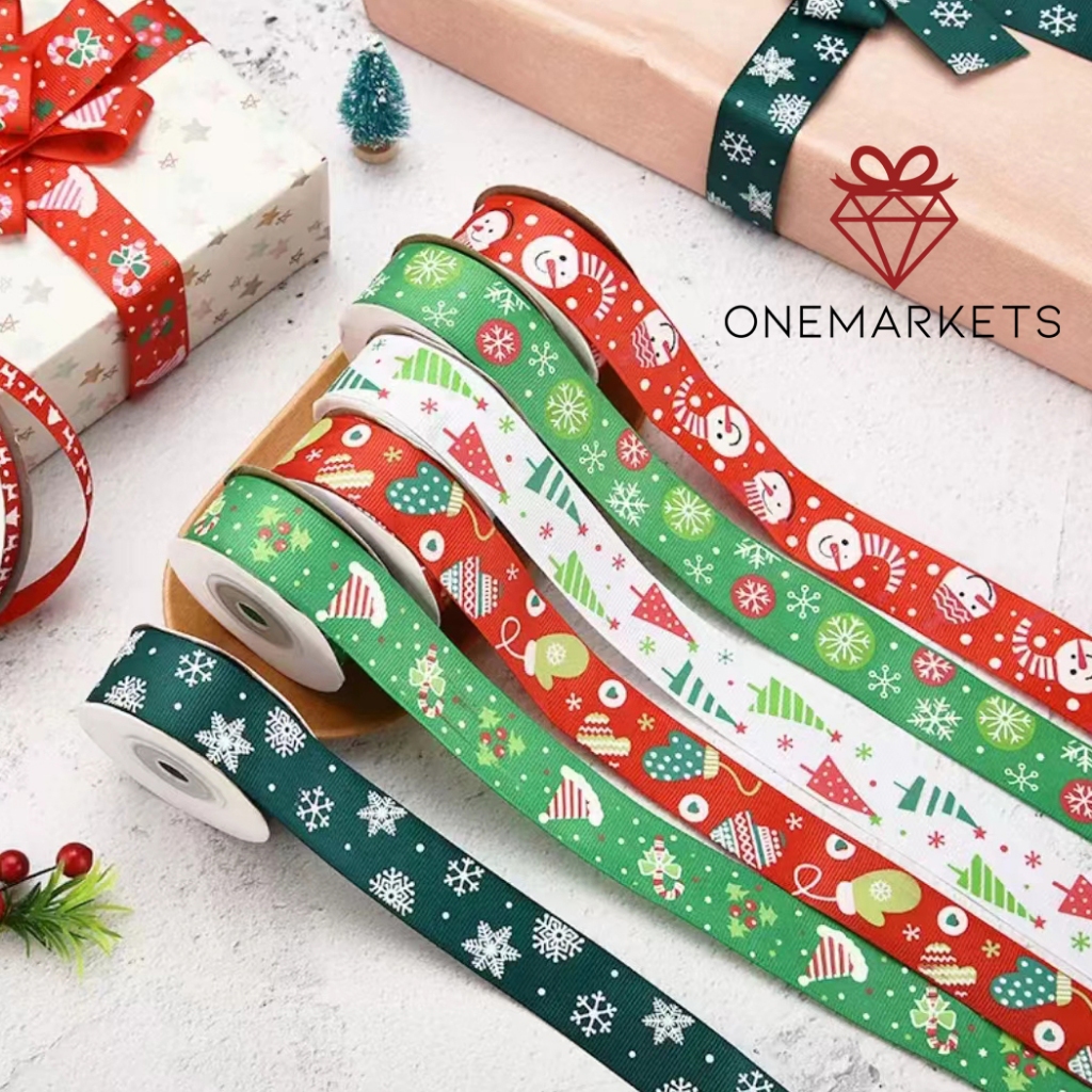 

1 ROLL Pita Natal 25 Yard - Aksesoris Ribbon Premium Christmas PS117