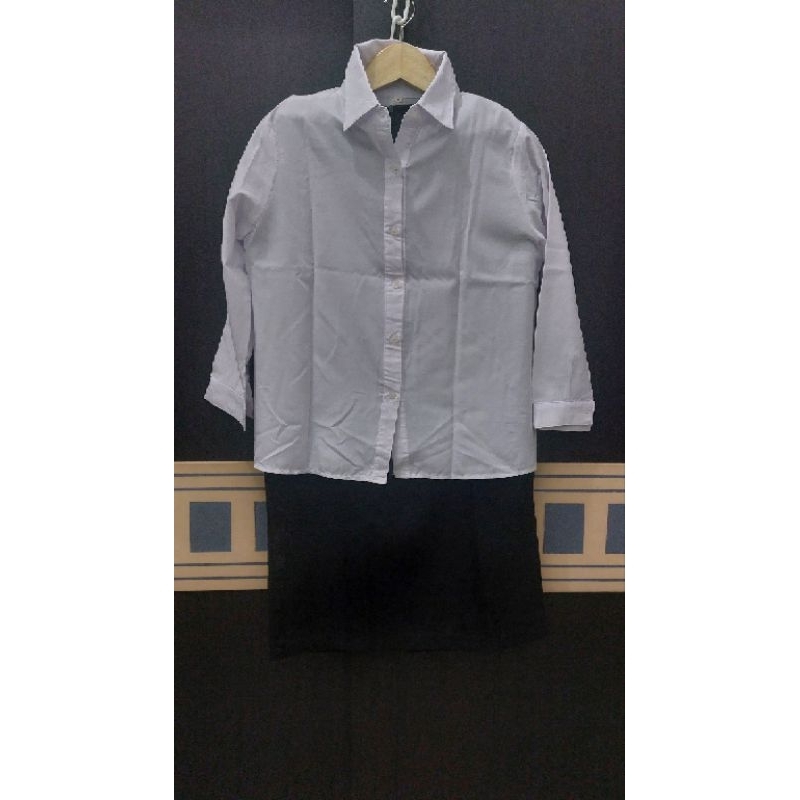 PRELOVED SET KEMEJA PUTIH ROK HITAM/KEMEJA TRAINING/ROK SIDANG