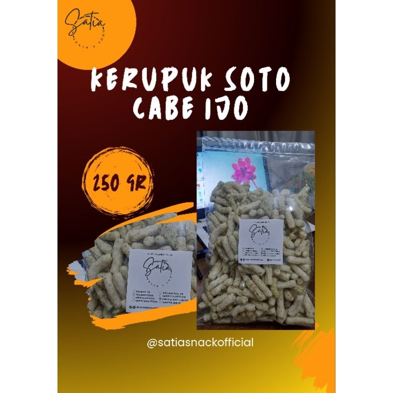 

SATIA SNACK : KERUPUK SOTO CABE IJO 150 GR