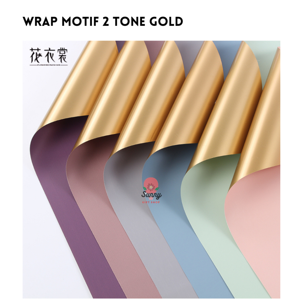 

[GROSIR] Kertas Wrap 2 tone Gold warna / Flower Wrap / Kertas Bunga / Bunga Buket / Kertas Wrap Bunga