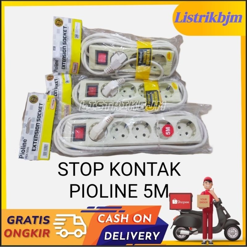 STOP KONTAK PIOLINE 3/4/5 LUBANG 5 METER