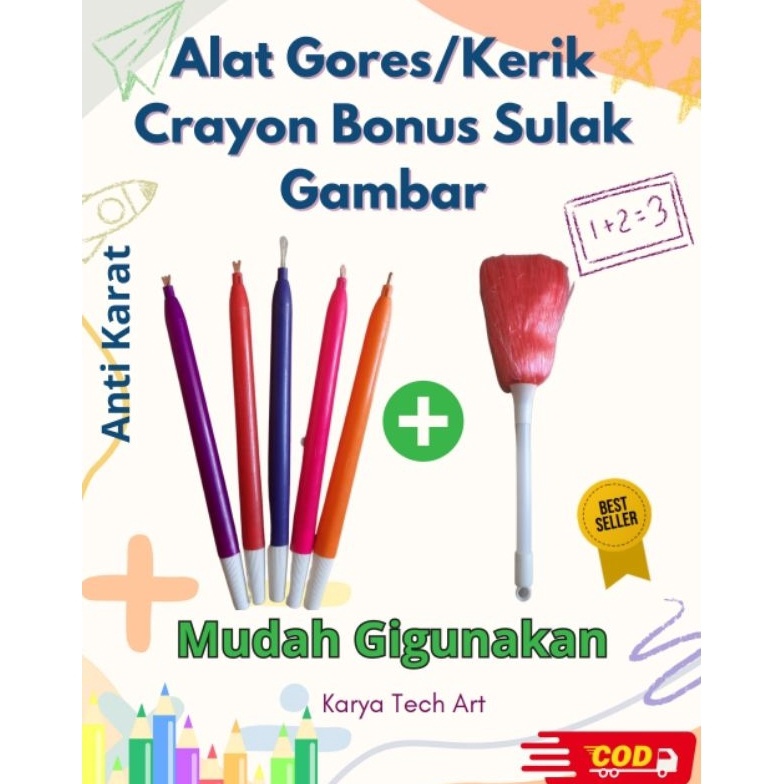 

KODE C86H ALAT GORESKERIK CRAYON BONUS SULAK BOX TEMPAT PENYIMPANAN Gagang plastik
