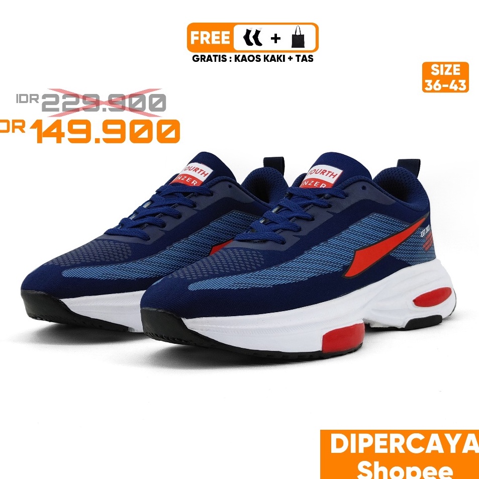 Obral Terkini  SEPATU OLAHRAGA PRIA DAN WANITA XFOURTH RUNZER SEPATU LARI SENAM DAN GYM 224 TERBARU 