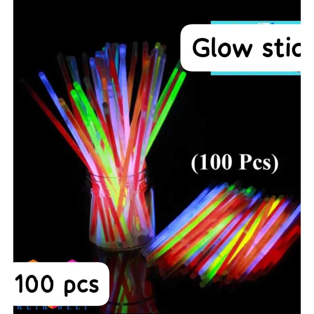 Glow Stick / Glow Stik / Gelang 1 tabung isi 100 pcs Glow In the Dark Party Pack Fosfor - stick glow
