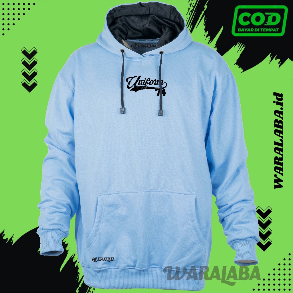 Koleksi Sweter Hoodie Wanita Pria Sweter Cewek Cowok Brand Distro Terkini Warna Biru Lazio List Sabl