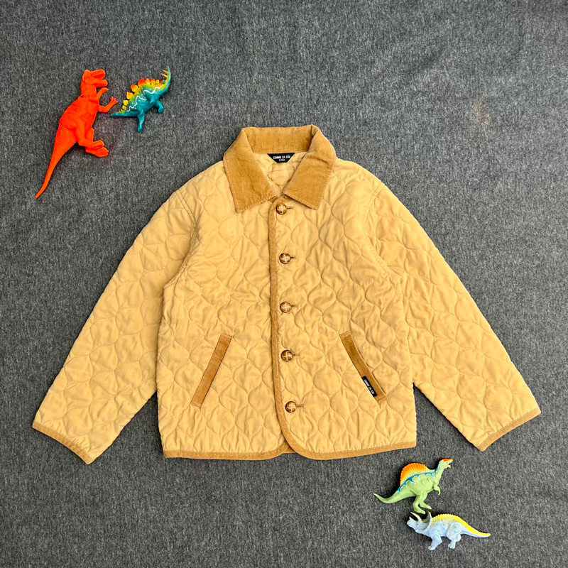 JAKET ANAK COMME CA ISM CORDUROY COLLAR QUILTED JACKET BEIGE