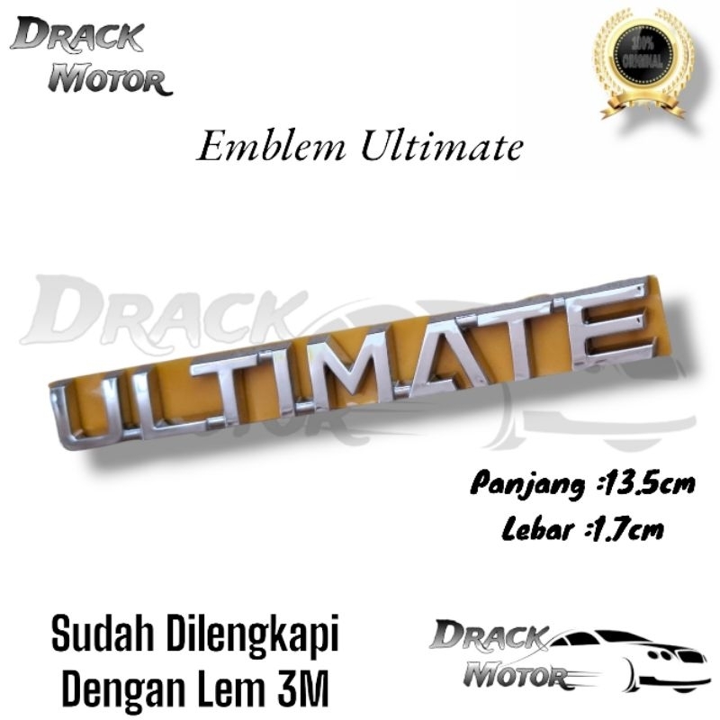 Emblem Tulisan Ultimate Chrome Original // Logo Emblem Tulisan Ultimate Chrome Original Bagasi Belak