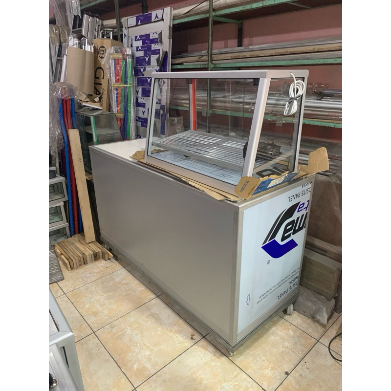 set meja etalase ayam fried chicken 150cm