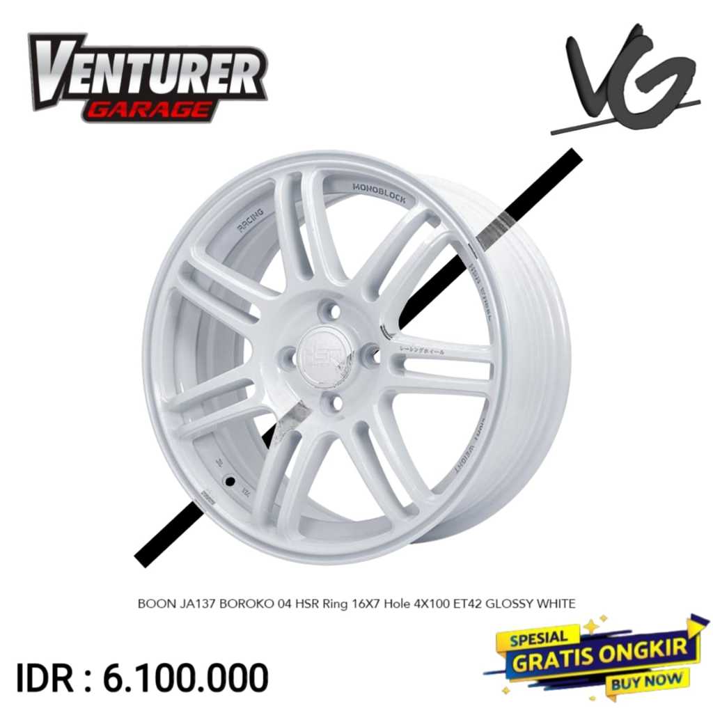 Velg mobil yaris mobilio jazz brio corolla murah ring 16 HSR boon white surabaya