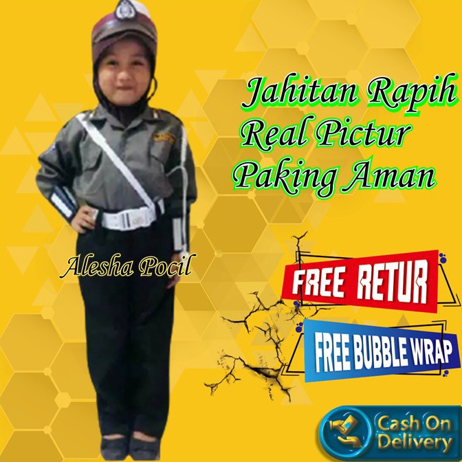KODE R5F Baju Polisi Anak Laki Laki Baju Polisi Anak Perempuan Baju Polisi Anak Laki Usia 3 Sampai 7