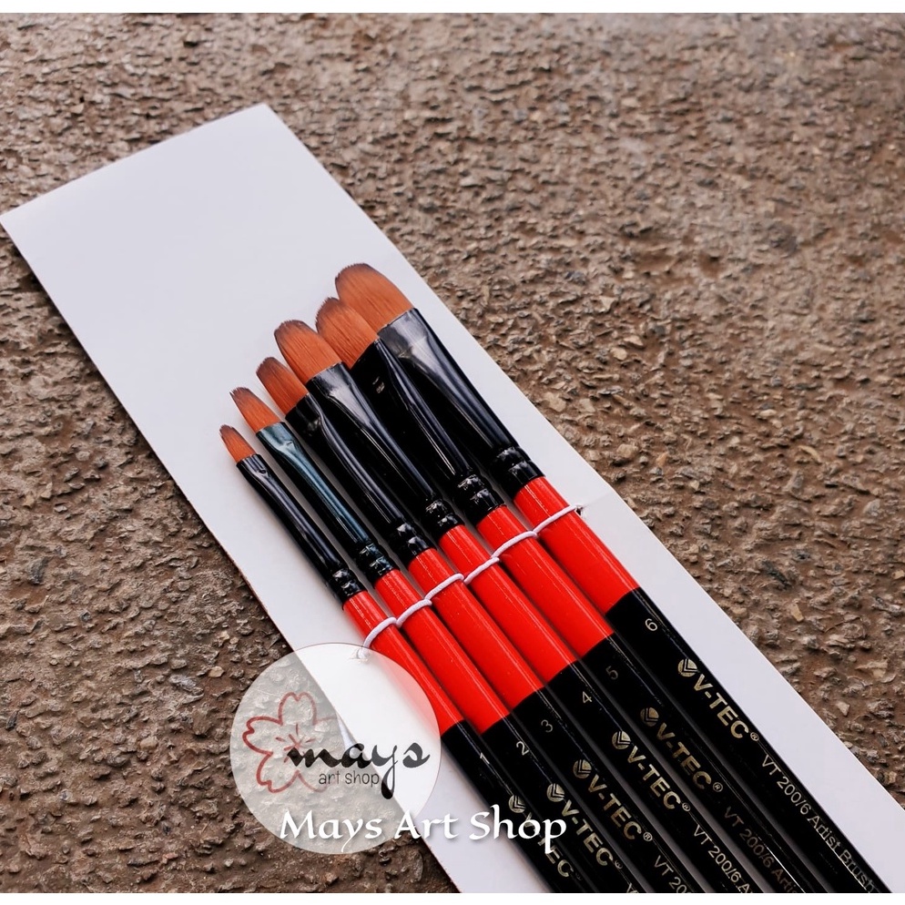 

KODE R1S Kuas Lukis Set Isi 6 Kuas VTec VT2 Filbert Brush Artist Vtec VT 26 Murah Cat Air Akrilik Acrylic Minyak Oil