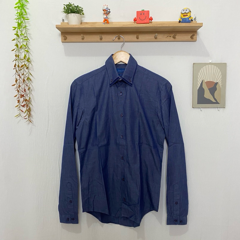 kemeja panjang pria zara man original kondisi bagus size S