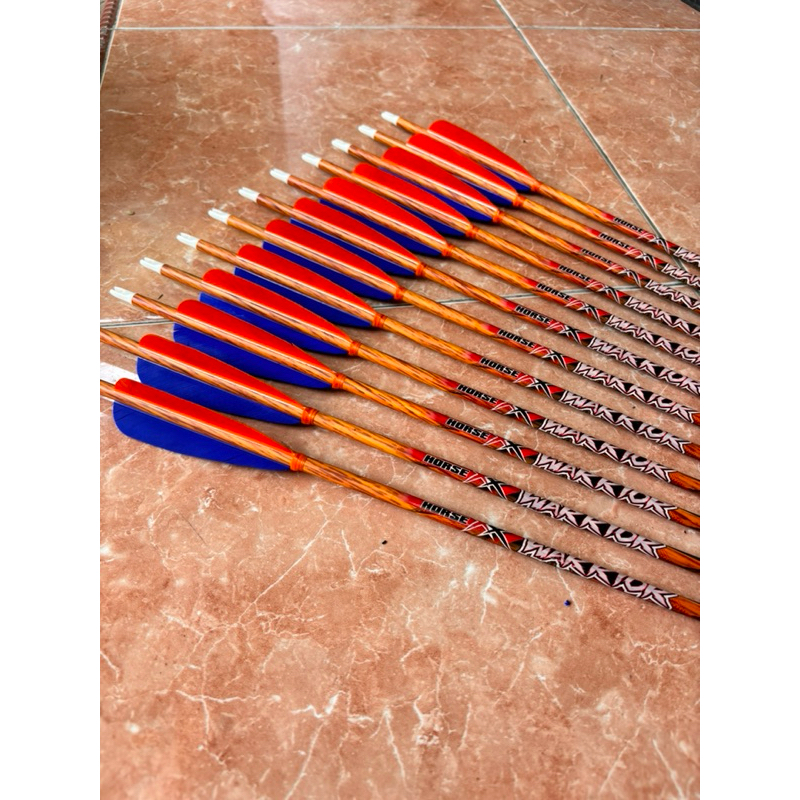 Arrow pure carbon warrior motif kayu