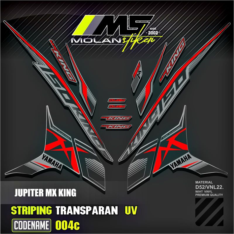 Decal Sticker Striping Variasi Transparan Uv Mx King 150 Yamaha Jupiter Mx King 150 Y15ZR Y16ZR SNIP