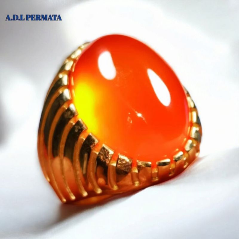 CINCIN BATU NATURAL ORANGE RAFLESIA ORIGINAL STONE