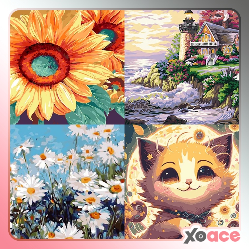 

KODE D12S Canvas Paint By Number Kit Digital Oil Painting DIY Lukisan 4 x 5 Seri C