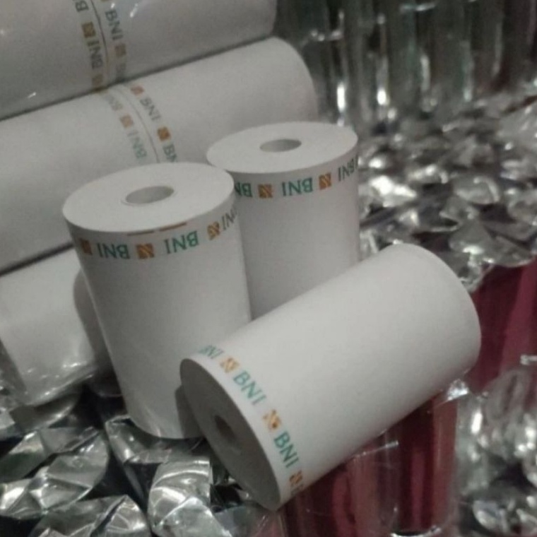 

Paket Khusus Kertas struk kasir edc logo BANK BNI 5857x4mm paket 1 pcs