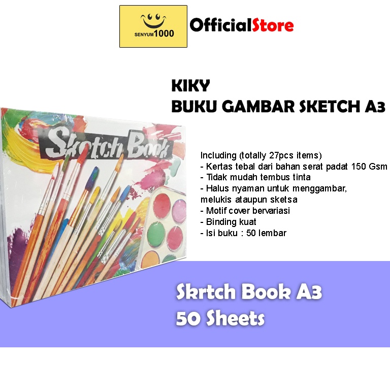 

KODE B5V KIKY Sketch Book Buku Sketsa Ukuran A3 Uk 297 x 42 cm Isi 5 Lembar 1 Pcs